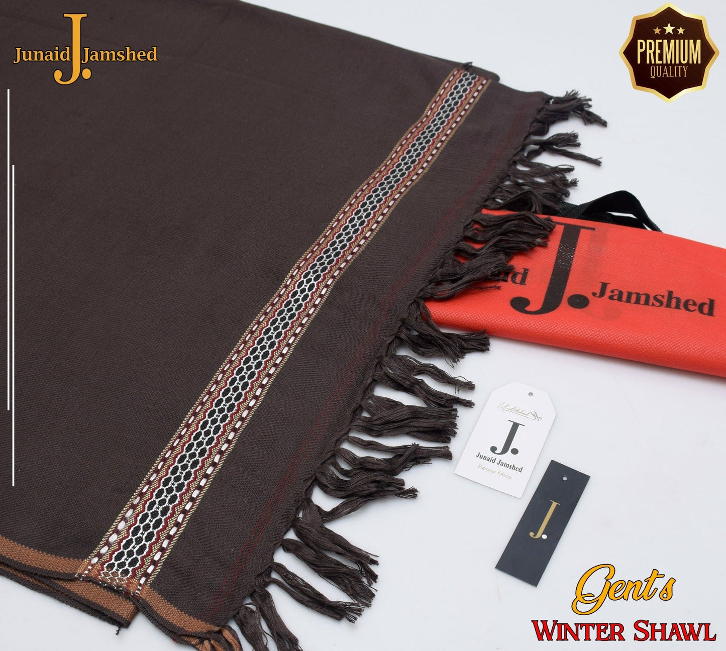 CLASSICAL PREMIUM WOOLEN J. MEN'S SHAWL | COFFEE BROWN